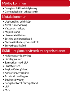 Lista med andra kommuner och andra aktörer som Vadstena kommun samverkar med gentemot näringslivet