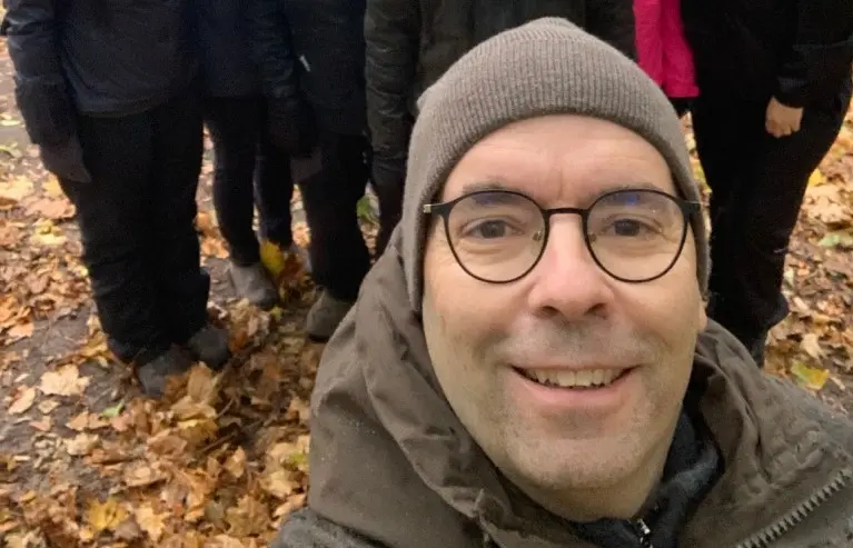 Gruppselfie friluftslivets år-möte, beskuren. Foto: Carl Fredrik Graf, landshövding i Östergötland