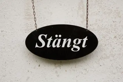 Stängt skylt