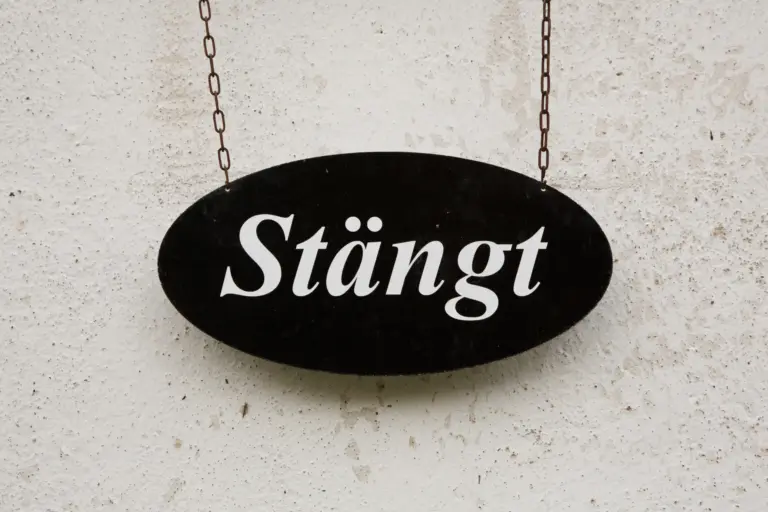 Stängt skylt