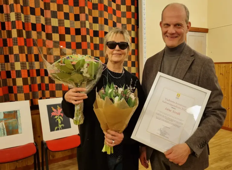 Irene Nordh vid utdelningen av kulturstipendiet