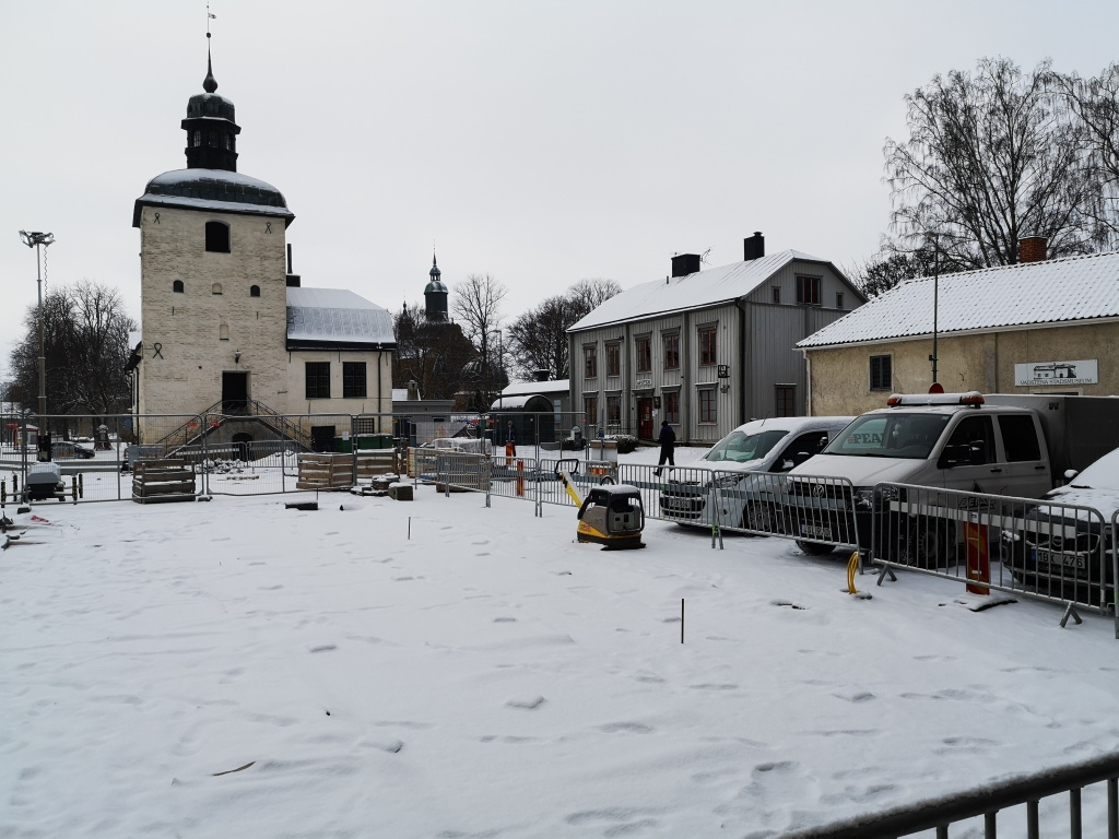 Rådhustorget, 1 februari 2021. Foto: Tommy Mansén.