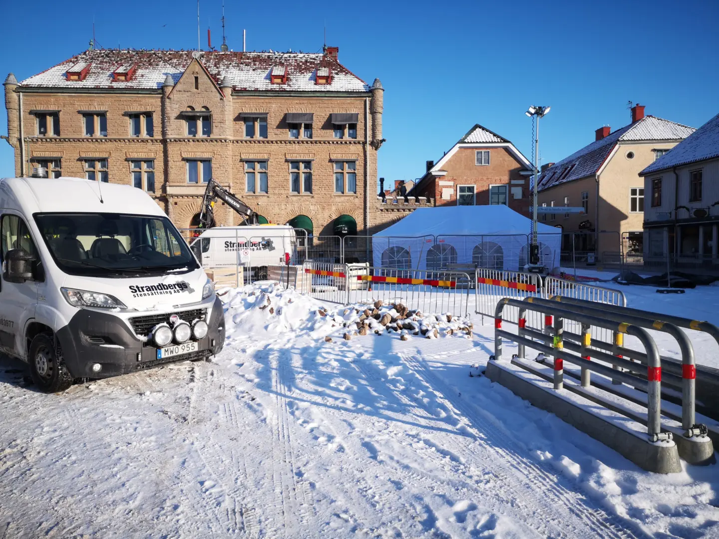 Rådhustorget, 3 februari 2021. Foto: Tommy Mansén.