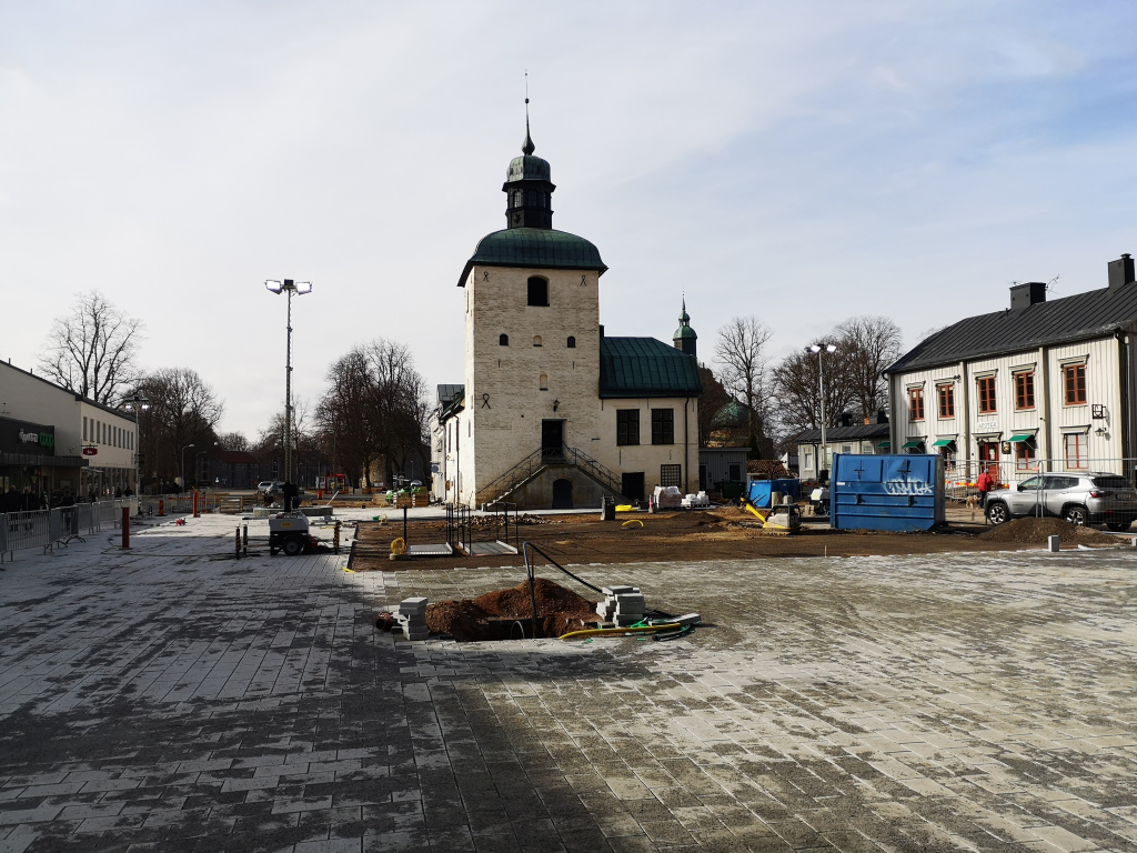 Rådhustorget, 20 mars 2021. Foto: Tommy Mansén.