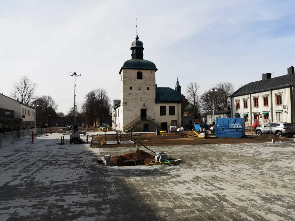 Rådhustorget, 20 mars 2021. Foto: Tommy Mansén.