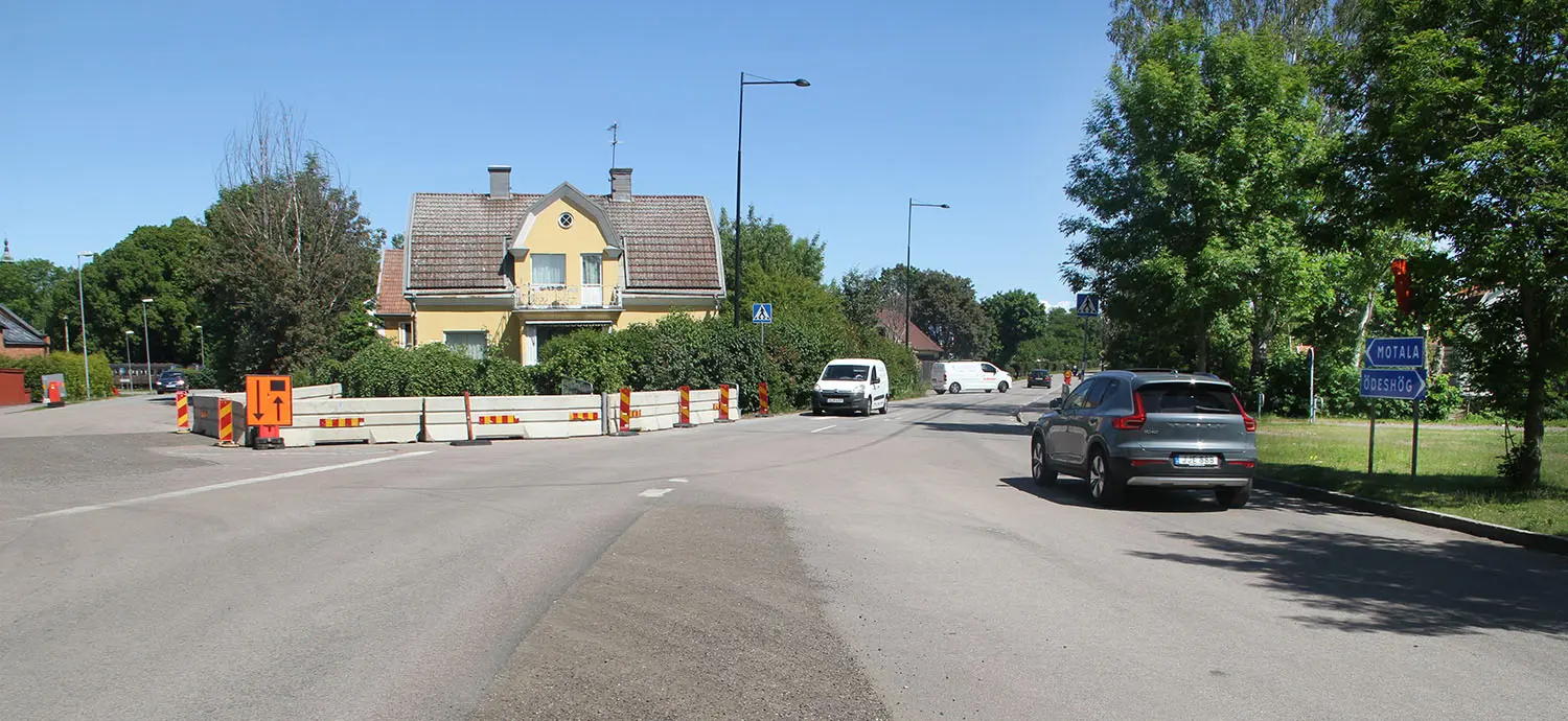 Vy över Södra vägen i Vadstena
