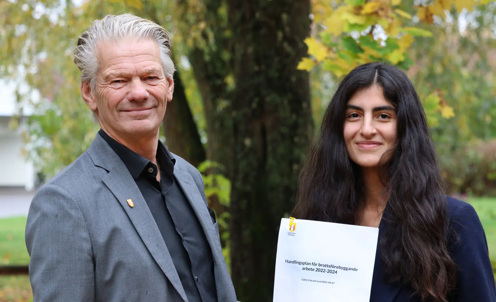 Kommunalråd Peter Karlsson och utredare Baharan Raoufi-Kvist