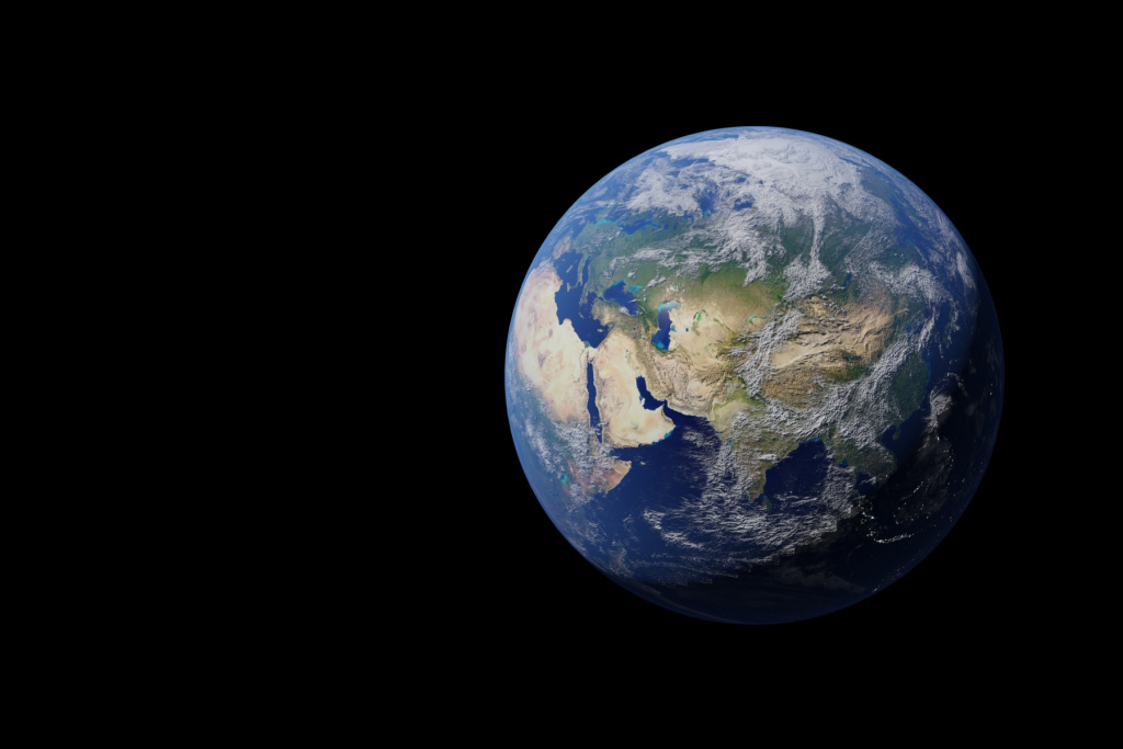 Planeten Jorden sedd från rymden