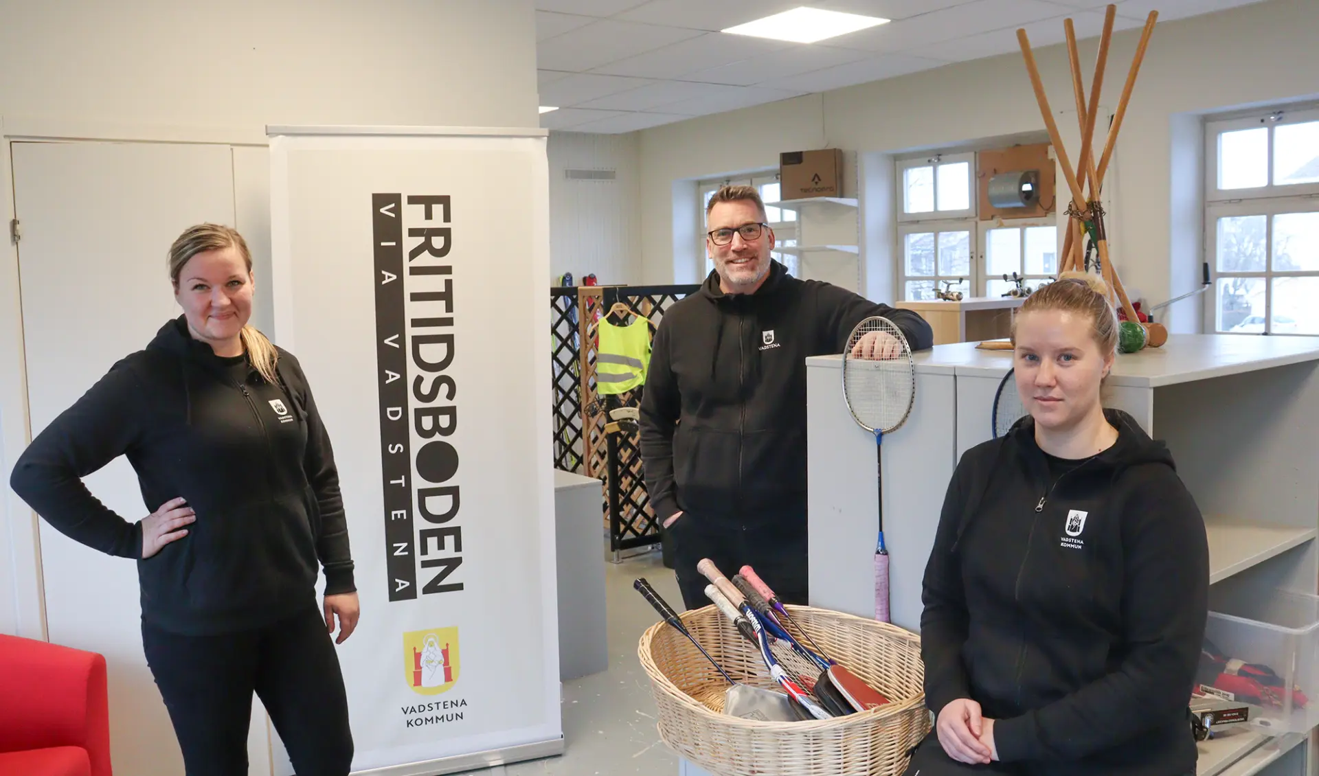 Tre anställda i Fritidsbodens lokaler