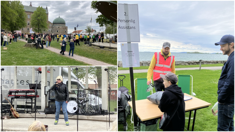 Montage med tre bilder från LSS-dagen i Hamnparken