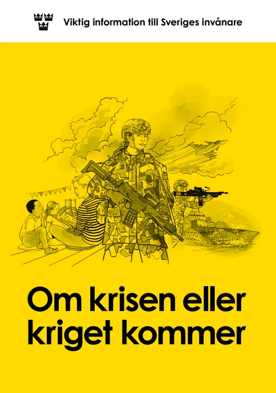 Omslag till broshcyren Om krisen eller kriget kommer