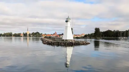 Fyren på Stora hamnpiren i Vadstena.